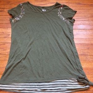 Justice Girls Long T-Shirt Green Size 16